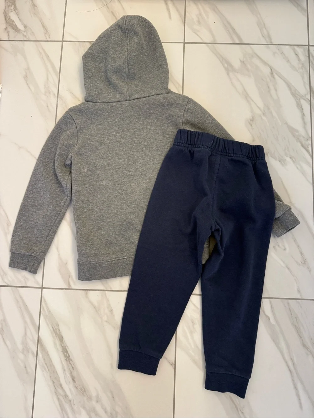 Nike Kids Grey Hoodie and Navy Joggers Set